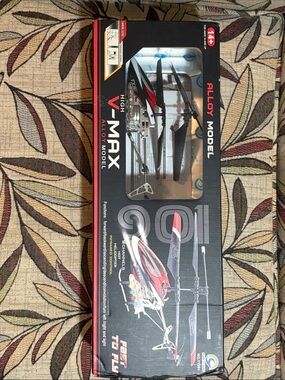NWT Alloy Model Remote Control Helicopter - Red & Silver
